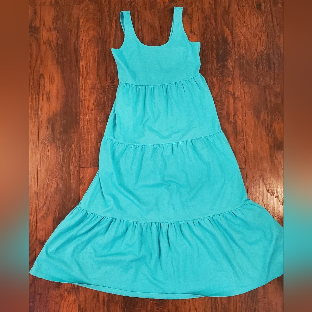 Crown & Ivy Turquoise Sleeveless Maxi Dress MWT Size M